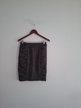 Cartonnier Women's Charcoal Gray Ruched Side Pencil Skirt
